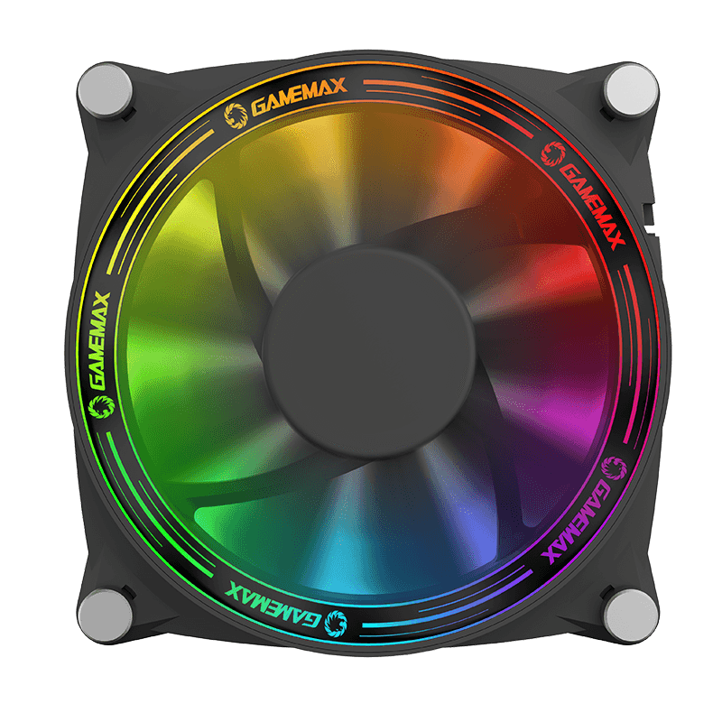 Вентилятор для компьютера 120х120х25 GameMAX, GMX-12-RBB, Rainbow ARGB 3+4pin  (гидрод. подшип.)